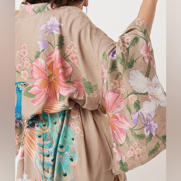 SPELL GYPSY WATERFALL MAXI KIMONO TAUPE - Picture 2 of 12